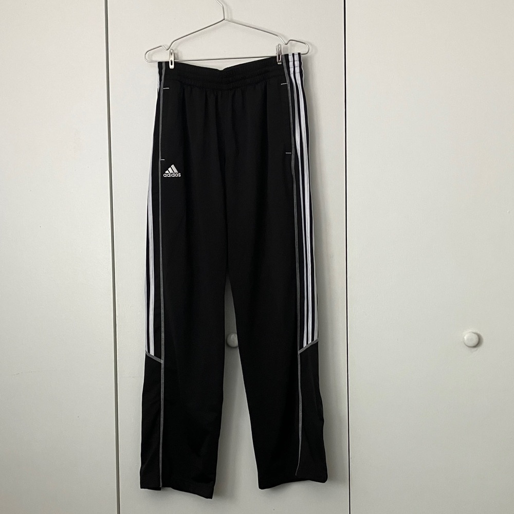 adidas Black Track Pants with White Triple Stripes